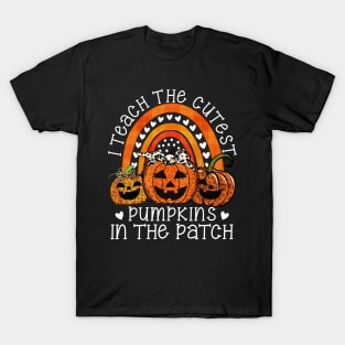 Rainbow I Teach The Cutest Pumpkins In The Patch Fall Season T-Shirt